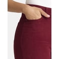 thumbnail image 4 of Time and Tru Women's High Rise Corduroy Flare Jeans, 32" Inseam, Sizes 2-22, 4 of 5