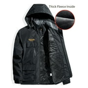 Men's Ski Winter Jacket Mountain Windproof Waterproof Rain Snowboarding Jackets Fleece Warm Snow Hooded Coat