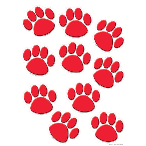 Teacher Created Resources Red Paw Prints Accent Walmart Com