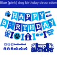 thumbnail image 3 of Bandera de cumpleaños para cachorros, decoración para cumpleaños de perros, bandera para tirar, flor para tirar, decoración para cumpleaños de cachorros en azul y rosa, 3 of 6