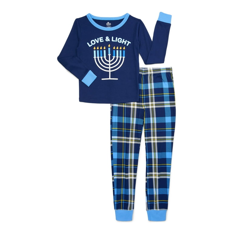 Way to Celebrate Kid s Hanukkah Pajama Set Sizes 6 12 Walmart