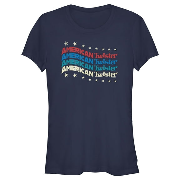 Junior's Twister American Patriotic Logo  Graphic T-Shirt