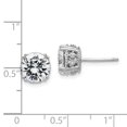 thumbnail image 2 of 925 Sterling Silver Post 8mm Cubic Zirconia Stud Earrings 8x8mm Wide Stud Earring for Women, 2 of 2