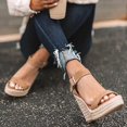 thumbnail image 4 of Women Platform Espadrilles Ankle Strap Sandals Summer Wedge High Heel ShoesEU 39, 4 of 5