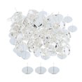 thumbnail image 4 of 100 / pack Silver White Stud Earring Cabochon Ajuste Base Post Hallazgos 10mm Sunnimix resultados de la fabricación de aretes, 4 of 8