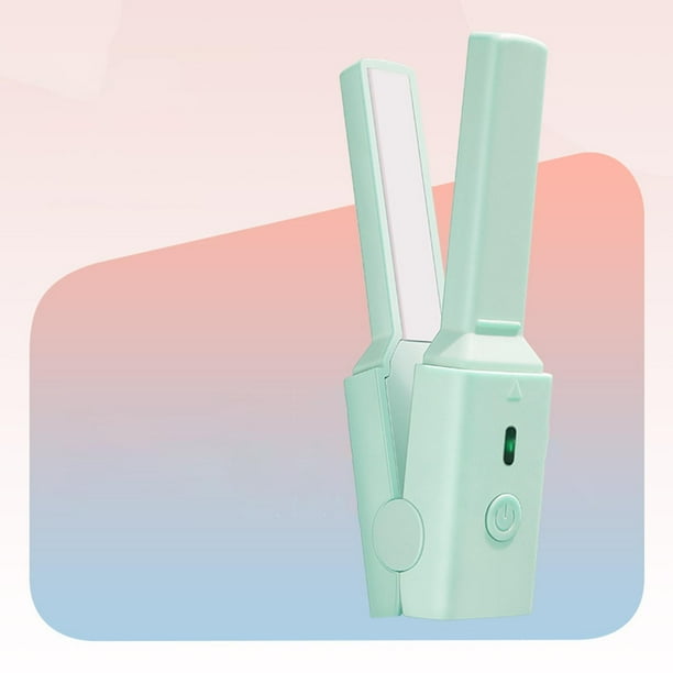Cerámica Calentamiento USB Alisado de cabello shamjiam Rizador de alisadores de pelo Verde