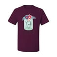 thumbnail image 2 of Wild Bobby, Y'all Is Not Word It's A Word Southern Artsy Jar with Flowers Pop Culture Men's Graphic T-Shirt, Maroon, X-Large, 2 of 3