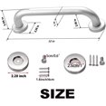 thumbnail image 3 of 12 Inch Shower Grab Bar Satin Brushed Nickel, ZUEXT Stainless Steel Safety Grab Bar Handle, Bathroom Balance Bar, Safety Hand Rail Support - Handicap, Elderly, Injury, Senior Assist Bath Handle, 3 of 16
