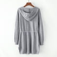 thumbnail image 4 of Lovskoo 2024 Cardigan Sweaters for Women Long Sleeve Tops Waistband Knit Shirt with Pockets Hooded Sweater Jacket Gray, 4 of 7