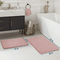 thumbnail image 2 of ComfiTime 2 Piece Bathroom Rugs Set – Thick Memory Foam, Non-Slip Bath Mat, Soft Plush Velvet Top, Ultra Absorbent, Small, Large & Long Rugs for Bathroom Floor, Mauve, 17*24 & 20*32, 2 of 12
