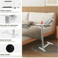 thumbnail image 6 of Height Adjustable Overbed Table with Tilting Top, Mobile Standing Desk Hospital Bed Table Bedside Sofa Side Table for Eating, Reading or Working, Movable Overbed Table with Wheels (White), 6 of 7