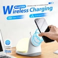 thumbnail image 1 of Ohmyroo 15W Magnetic Wireless Charging Station with Tap-Activated Ambient Night Light, 1 of 9