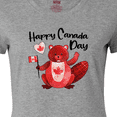 thumbnail image 4 of Inktastic Happy Canada Day Cute Red Beaver with Canadian Flag Women's T-Shirt, 4 of 5