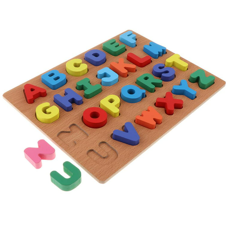 Kid colored alphabet, playful geometric letters, puzzles quests