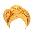 thumbnail image 4 of Turbante Africano Para Mujer, Turbante Musulmán, Bufanda Para La Cabeza, Gorro Para Niñas, Amarillo Sunnimix turbante africano, 4 of 7