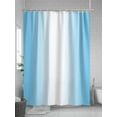 thumbnail image 5 of Light Blue Shower Curtain, and White Gradient Waterproof Shower Curtain Set with 12 Hooks Lightweight Washable Fabric Shower Curtains for Bathroom 72x72 Inches, 5 of 6