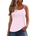 thumbnail image 2 of Homenesgenics Camisoles for Women Summer Sleeveless Round Neck Polka Dot Print Spaghetti Strap Tank Tops Round Neck Shirts Pink S, 2 of 6
