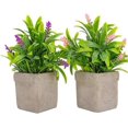 thumbnail image 1 of Set Of 2 Artificial Lavender Plants In Pots With Mini Plastic Pots - Fake Green Plants, 1 of 4