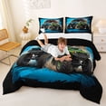 thumbnail image 3 of Manfei Cartoon Monster Truck Full Size Comforter Sets,Extreme Games Bedding Comforter Set,Blue,Black Reversible,3 Pieces,1 Comforter and 2 Pillowcases, 3 of 7