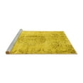thumbnail image 2 of Ahgly Company Machine Washable Indoor Round Abstract Yellow Contemporary Area Rugs, 8' Round, 2 of 4