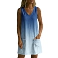 thumbnail image 5 of Lenpel Knee Length Sundresses for Women V Neck Sleeveless Loose Fit Tank Dresses with Pockets Casual Beach Vacation Outfits, 5 of 6