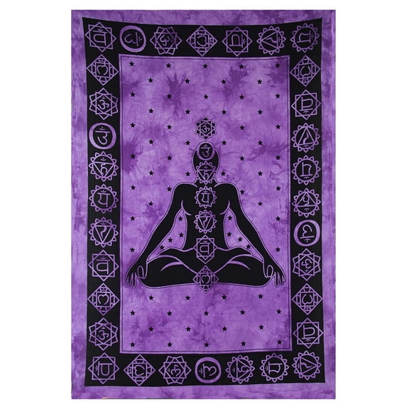 Oma Chakra Tapestry Meditation Healing Cotton Wall Hanging - LG SIZE - Oma FEDERAL TRADEMARK BRAND