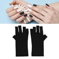 thumbnail image 3 of Manicures UV Lamp Gloves, 2 Pairs UV Gloves Fingerless Excellent Elasticity Art UV Blocking Gloves for Nail Gel Dryer Black, 3 of 5
