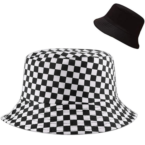 XYIYI Lindo sombrero de cubo para playa, sombreros de pescador para mujer, reversible de doble cara