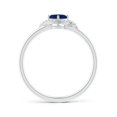 thumbnail image 2 of Angara Natural 0.35 Ct. Blue Sapphire with Diamond Halo Ring in 14K White Gold for Women (Ring Size: 11.5), 2 of 8