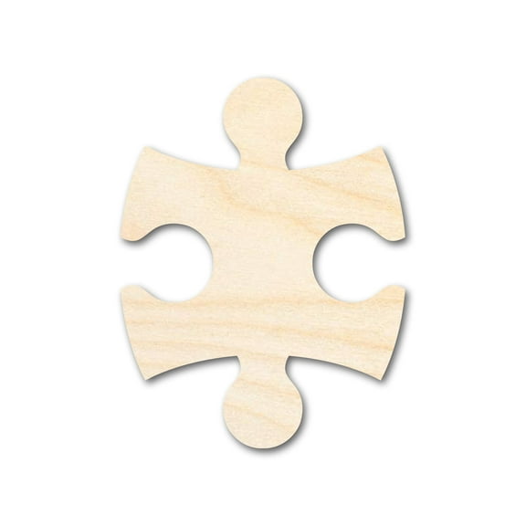 Unfinished Wood Interlocking Puzzle Shape 12" / 1/8"