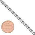 thumbnail image 3 of Men's 9mm Chunky Rhodium Plated Flat Cuban Link Curb Chain Necklace, 24 inches, 3 of 7