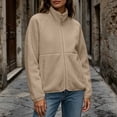 thumbnail image 6 of XRoczxe Women's Full Zip Sherpa Fleece Jacket, Soft Warm Teddy Coat with Zipper Pockets, Casual Stand Collar Winter Pullover for Daily Wear & Travel, 6 of 8