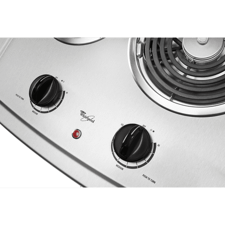 Whirlpool - 21" Built-In Electric Cooktop - Stainless steel
