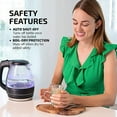 thumbnail image 3 of OVENTE Glass Electric Kettle Hot Water Boiler 1.5 Liter Borosilicate Glass Fast Boiling Countertop Heater - BPA Free Auto Shut Off Instant Water Heater Kettle for Coffee & Tea Maker - Black KG83B, 3 of 11
