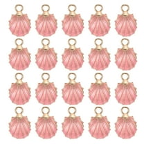 Uxcell 20 Pack Sea Shells Charm Pendants, Gold Plated Pendants DIY, 19x13mm, Pink