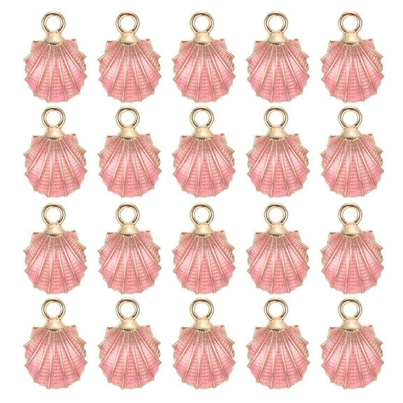 Uxcell 20 Pack Sea Shells Charm Pendants, Gold Plated Pendants DIY, 19x13mm, Pink