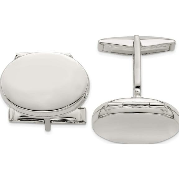 Sterling Silver Oval Locket Cufflinks Made In Thailand qq547