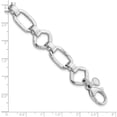 thumbnail image 3 of Auriga 925 Sterling Silver Rhodium Plated Hammered Geometric Bracelet 7.5inch for Women, 3 of 5