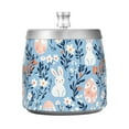 thumbnail image 7 of Yayeee Ashtray with Lid for Cigarette Smokeless Stainless Steel Home Ash Holder, Floral Easter Rabbits, 7 of 7