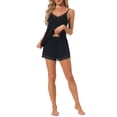 thumbnail image 2 of INSPIRE CHIC Womens Pajamas Rayon Lace Trim Sleepwear V-Neck Camisole Tops with Shorts Sleeveless Loungewear Sets M Black, 2 of 6