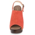 thumbnail image 2 of Sandalias Punta Abierta Talón Abierto Plataforma Tacón Grueso Para Mujer Allegra K Naranja 37, 2 of 6