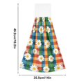 thumbnail image 6 of Yayeee Kitchen Hanging Hand Towels Set of 2 with Loop Bathroom Absorbent Tie Towel, Green Checkered Daisy, 6 of 7