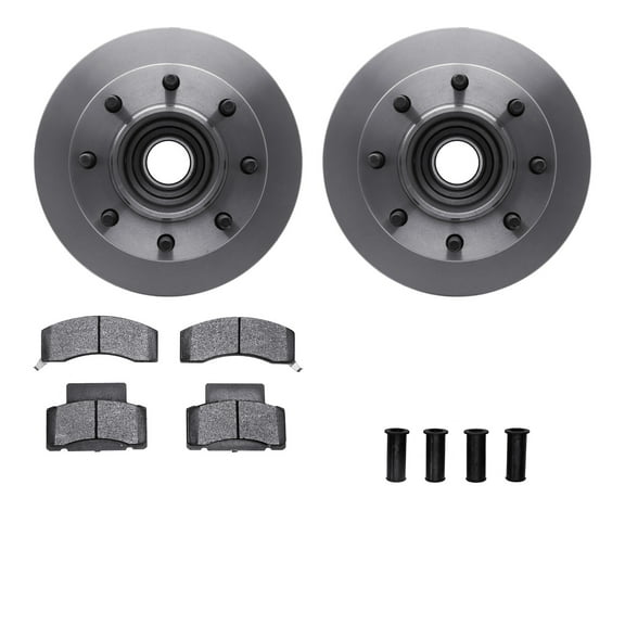 Dynamic Friction Company Front Brake Rotors with Heavy Duty Brake Pads includes Hardware 6212-48222