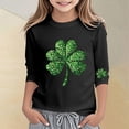 thumbnail image 2 of CONZONE St. Patrick'S Day Toddler Baby Girls T Shirts 3/4 Sleeve Fashion Clover Graphic Tee Shirt for Girls Crew Neck Soft Loose Childrens Spring Tops, 2 of 4