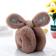 thumbnail image 4 of YAOBAMM Solid Color Earmuffs Women Winter Earmuffs Soft Furry Sequin Rabbit Ear Shape Foldable Warm Covers Adjustable Outdoor Ear Warmers, 4 of 7