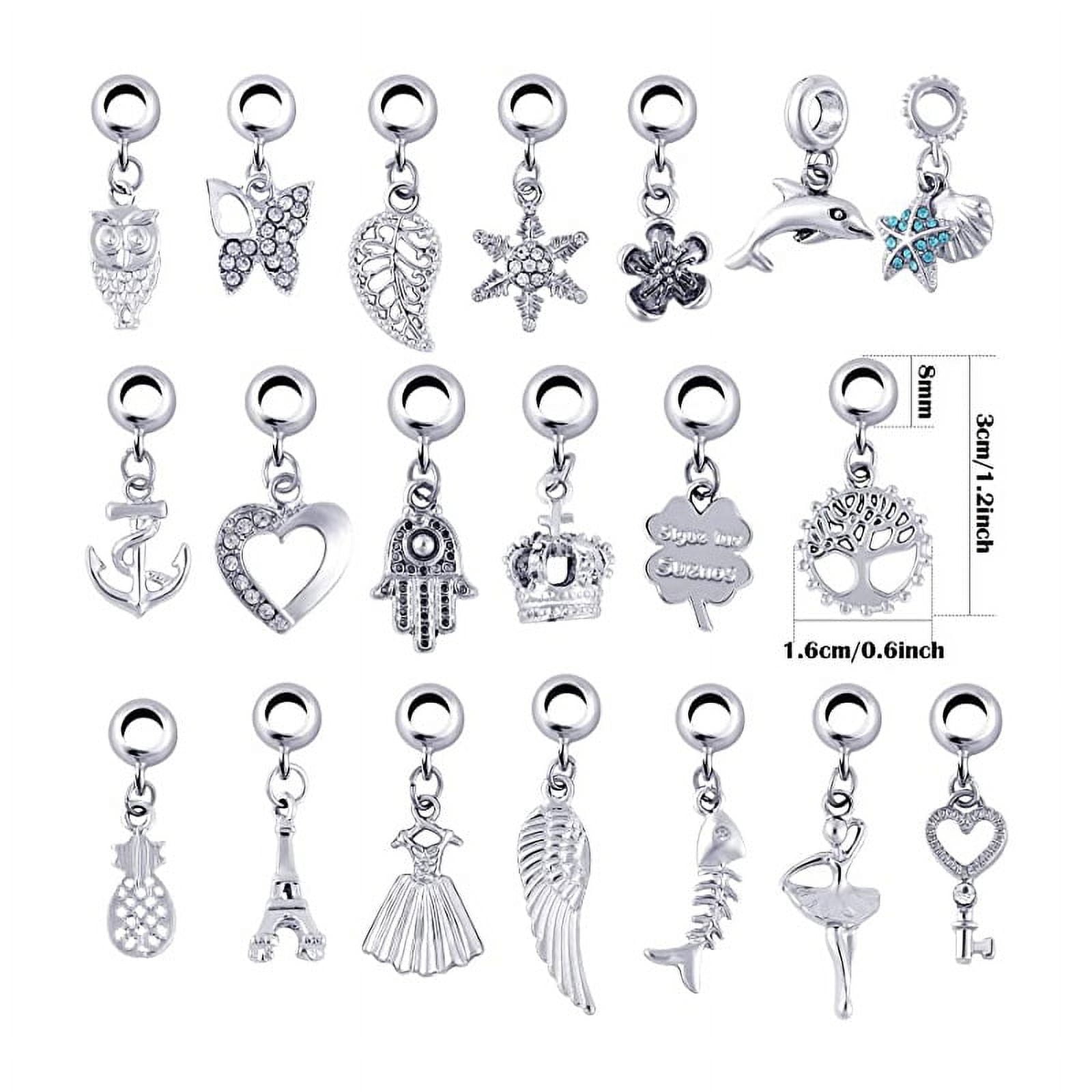 Bracelet Charms for Jewelry Making, DIY Kit Set Cute Jewelry 3D Beads  Birthday Christmas Graduation Gift for Women Girls 
