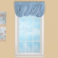 thumbnail image 2 of Collections Etc Scoop Two-Piece Rod Pocket Solid-Colored Sheer Valances for Windows, Decorative Accent and Added Privacy for Any Room in Home, Blue, 2 of 6