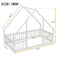 thumbnail image 6 of Bellemave Twin Size Floor Bed Frame, Wooden House Bed Twin Size with Fence, Montessori Bed with Guardrails for Bedroom(White), 6 of 9