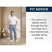 Turtle Bay New York Mens Comfort Fit Casual Elastic Waist Pull on Jeans in Denim (Plus Sizes)