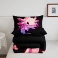 thumbnail image 5 of Manfei Underwater Axolotl Full Size Comforter Sets,Cute Salamander Pattern Bedding Comforter Set,Black Reversible,3 Pieces,1 Comforter and 2 Pillowcases, 5 of 7